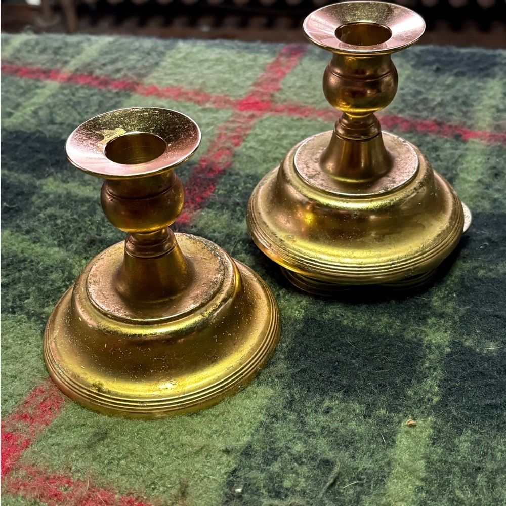 Vintage Gold Candle Holders